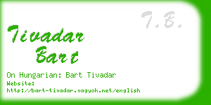 tivadar bart business card